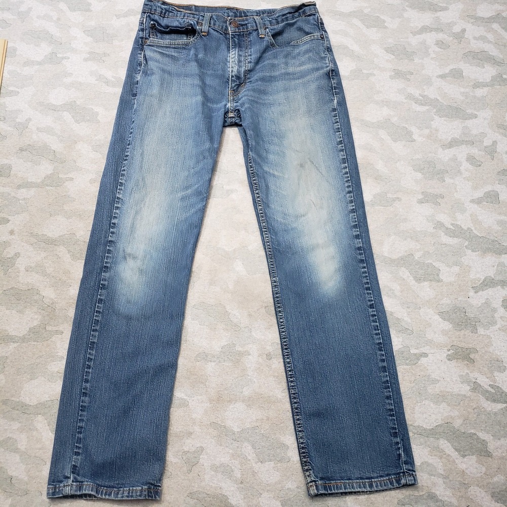 Levi's 514 Jeans 34x32 Blue Straight Pockets Denim Medium Wash‎